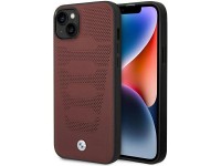 Capa BMW BMHCP14S22RPSR para iPhone 14 6.1" na cor bordô/padrão de bancos em couro bordô Capa BMW BMHCP14S22RPSR para iPhone 14 6.1" na cor bordô/padrão de bancos em couro bordô