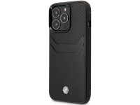Capa BMW BMHCP14L22RSEPK para iPhone 14 Pro 6.1" preta/couro preto com compartimento para cartão Capa BMW BMHCP14L22RSEPK para iPhone 14 Pro 6.1" preta/couro preto com compartimento para cartão