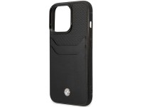 Capa BMW BMHCP14X22RSEPK para iPhone 14 Pro Max 6.7" preta/couro preto com compartimento para cartão Capa BMW BMHCP14X22RSEPK para iPhone 14 Pro Max 6.7" preta/couro preto com compartimento para cartão