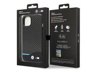 Funda BMW BMHCP14S22NBCK para iPhone 14 de 6,1" negra / negra, de cuero y carbono. Funda BMW BMHCP14S22NBCK para iPhone 14 de 6,1" negra / negra, de cuero y carbono.