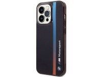 Capa BMW BMHCP14L22HVGV para iPhone 14 Pro 6.1" preta/preta com listras tricolores IML
