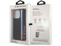 Capa BMW BMHCP14L22HVGV para iPhone 14 Pro 6.1" preta/preta com listras tricolores IML