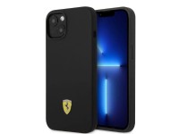 Ferrari FEHMSIP14SBK iPhone 14 6.1" capa rígida preta/preta com logotipo metálico em silicone e MagS Ferrari FEHMSIP14SBK iPhone 14 6.1" capa rígida preta/preta com logotipo metálico em silicone e MagS