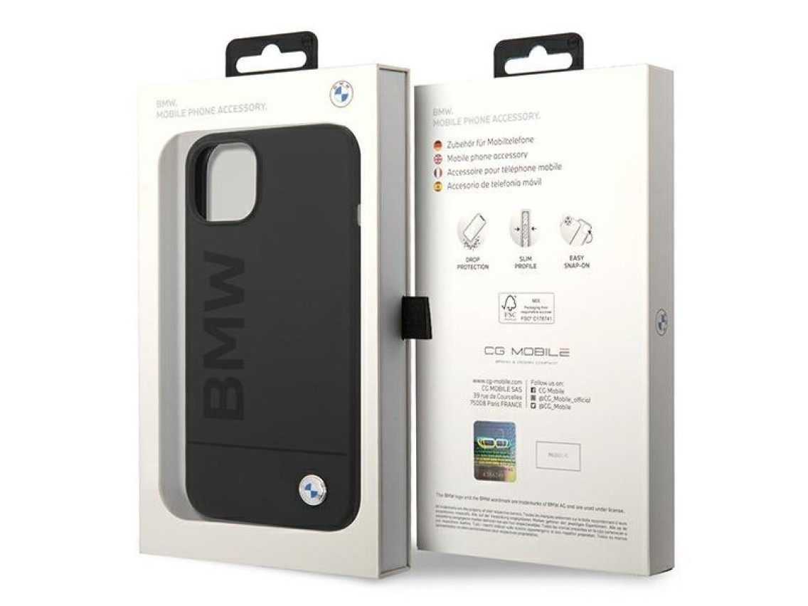 Case BMW BMHMP14MSLBLBK iPhone 14 Plus 6.7 "black / black hardcase Silicone Signature Logo Magsafe