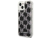 Karl Lagerfeld KLHCP14SLMNMK iPhone 14 6.1 "capa r�gida preta / monograma com glitter l�quido preto