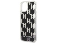 Karl Lagerfeld KLHCP14SLMNMK iPhone 14 6.1 "capa r�gida preta / monograma com glitter l�quido preto