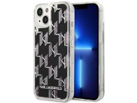 Karl Lagerfeld KLHCP14MLMNMK iPhone 14 Plus 6.7" carcasa rígida negra / Monograma con purpurina líqu Karl Lagerfeld KLHCP14MLMNMK iPhone 14 Plus 6.7" carcasa rígida negra / Monograma con purpurina líqu