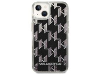 Karl Lagerfeld KLHCP14MLMNMK iPhone 14 Plus 6.7" carcasa rígida negra / Monograma con purpurina líqu Karl Lagerfeld KLHCP14MLMNMK iPhone 14 Plus 6.7" carcasa rígida negra / Monograma con purpurina líqu