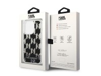Karl Lagerfeld KLHCP14LLMNMK iPhone 14 Pro 6.1 "funda rígida negra / negro Monograma con purpurina l Karl Lagerfeld KLHCP14LLMNMK iPhone 14 Pro 6.1 "funda rígida negra / negro Monograma con purpurina l