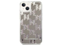 Karl Lagerfeld KLHCP14SLMNMS iPhone 14 6.1 "capa rígida prateada / monograma com glitter líquido pra Karl Lagerfeld KLHCP14SLMNMS iPhone 14 6.1 "capa rígida prateada / monograma com glitter líquido pra