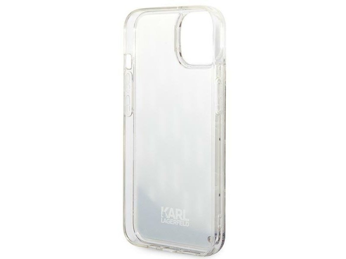 Karl Lagerfeld KLHCP14MLMNMS iPhone 14 Plus 6.7" carcasa rígida plateada / monograma con purpurina l