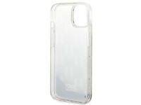 Karl Lagerfeld KLHCP14MLMNMS iPhone 14 Plus 6.7" carcasa rígida plateada / monograma con purpurina l Karl Lagerfeld KLHCP14MLMNMS iPhone 14 Plus 6.7" carcasa rígida plateada / monograma con purpurina l
