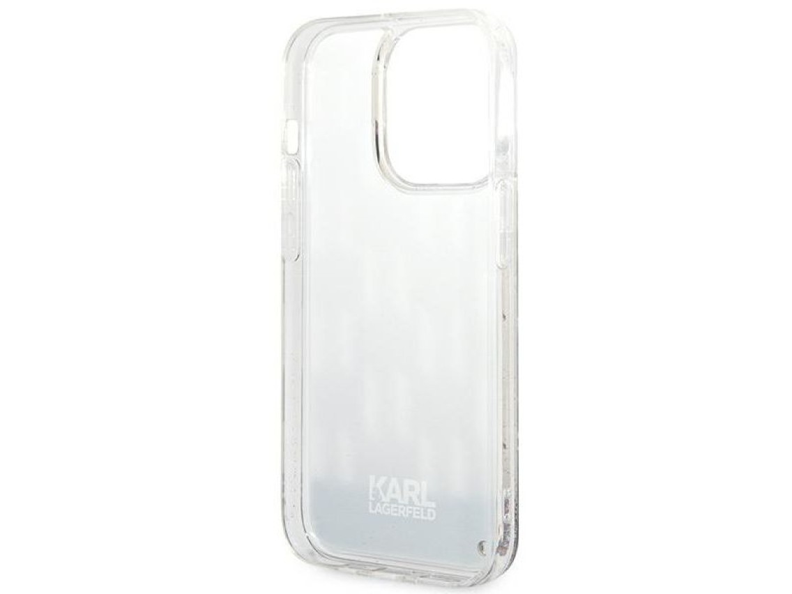 Karl Lagerfeld KLHCP14LLMNMS iPhone 14 Pro 6.1 "hardcase silver / silver Liquid Glitter Monogram