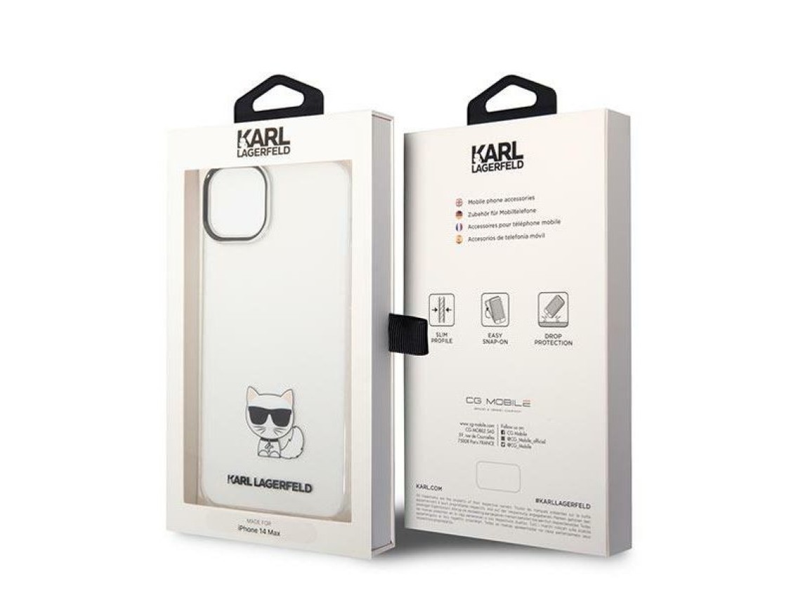 Karl Lagerfeld KLHCP14MCTTR iPhone 14 Plus 6.7 "capa r�gida transparente Choupette Body