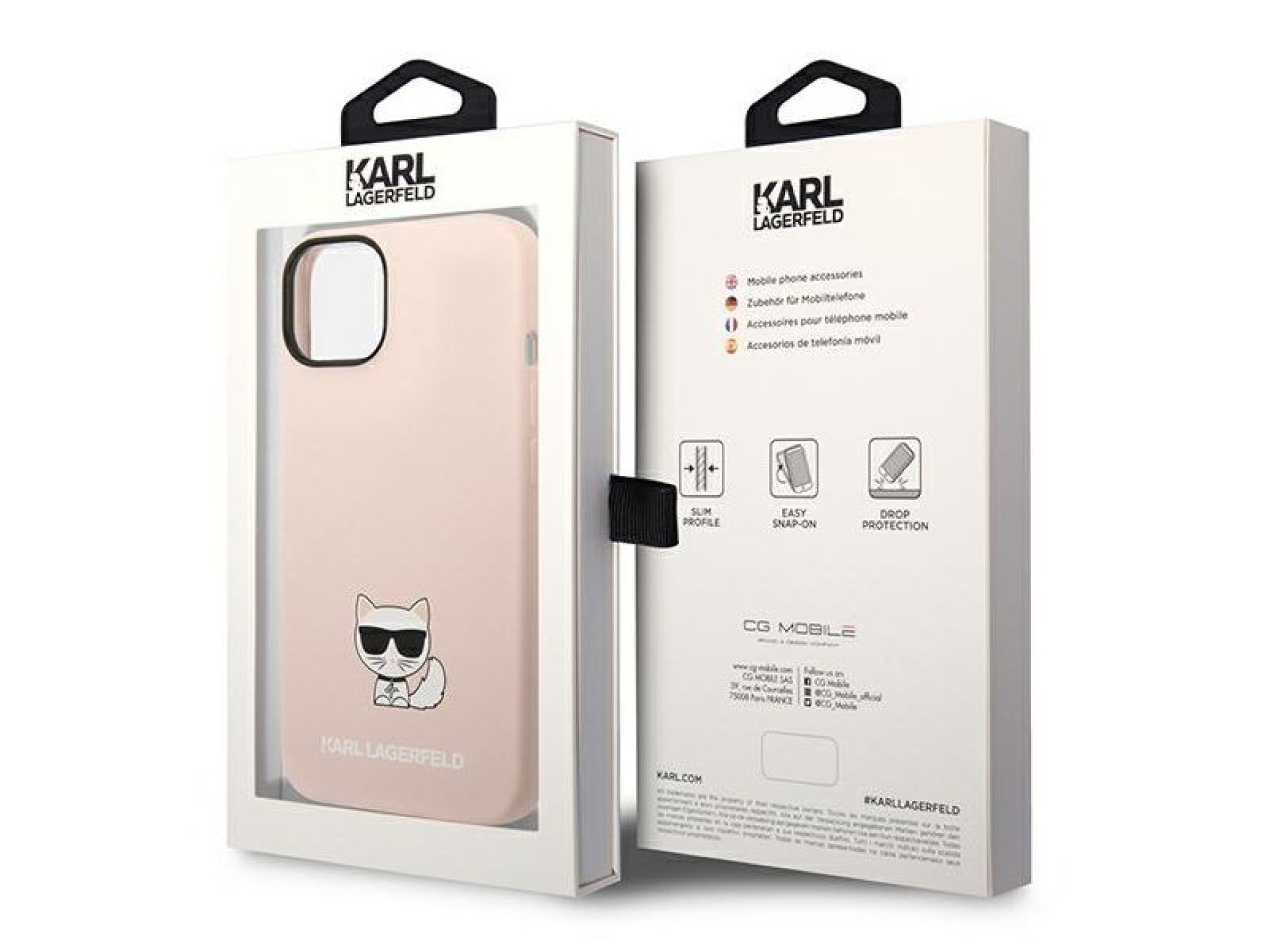 Karl Lagerfeld KLHCP14MSLCTPI Capa rígida rosa claro para iPhone 14 Plus de 6,7 polegadas com corpo