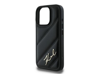 Karl Lagerfeld Quilted Signature iPhone 16 Pro Case - Black Karl Lagerfeld Quilted Signature iPhone 16 Pro Case - Black