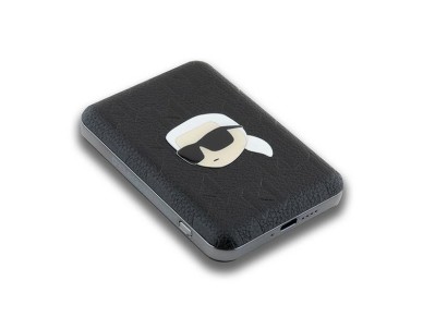 Karl Lagerfeld Powerbank inductive KLPB5FPGKSKIHK 16W 5000mAh black/black Karl Head Pin MagSafe Karl Lagerfeld Powerbank inductive KLPB5FPGKSKIHK 16W 5000mAh black/black Karl Head Pin MagSafe
