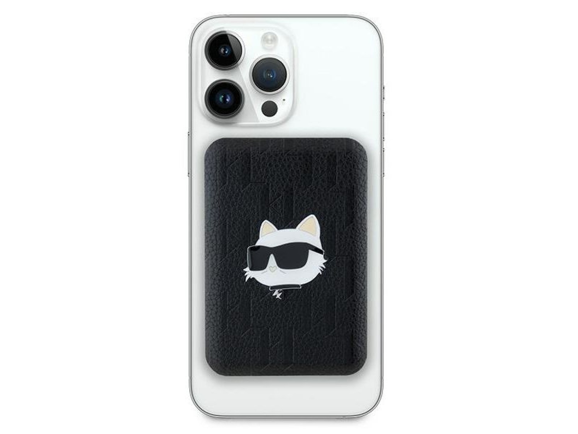 Batería externa inductiva Karl Lagerfeld KLPB5FPGKSCHHK 16W 5000mAh negra/negra Choupette Head Pin M