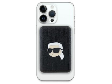 Karl Lagerfeld Powerbank inductive KLPB5FPGKSKIHK 16W 5000mAh black/black Karl Head Pin MagSafe Karl Lagerfeld Powerbank inductive KLPB5FPGKSKIHK 16W 5000mAh black/black Karl Head Pin MagSafe
