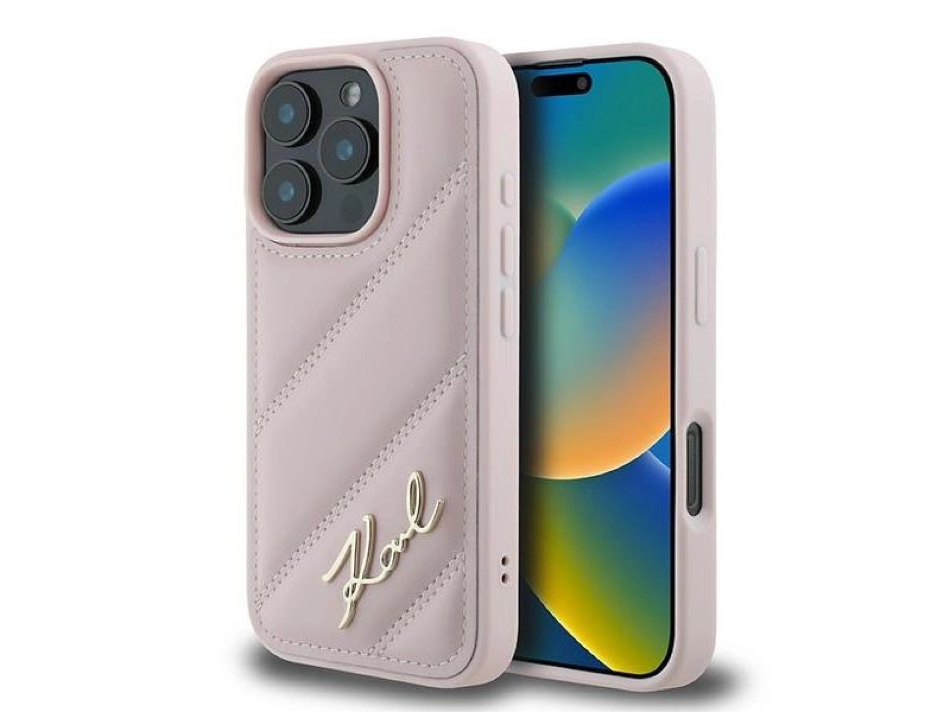Capa Karl Lagerfeld Matelassada para iPhone 16 Pro Max - Rosa