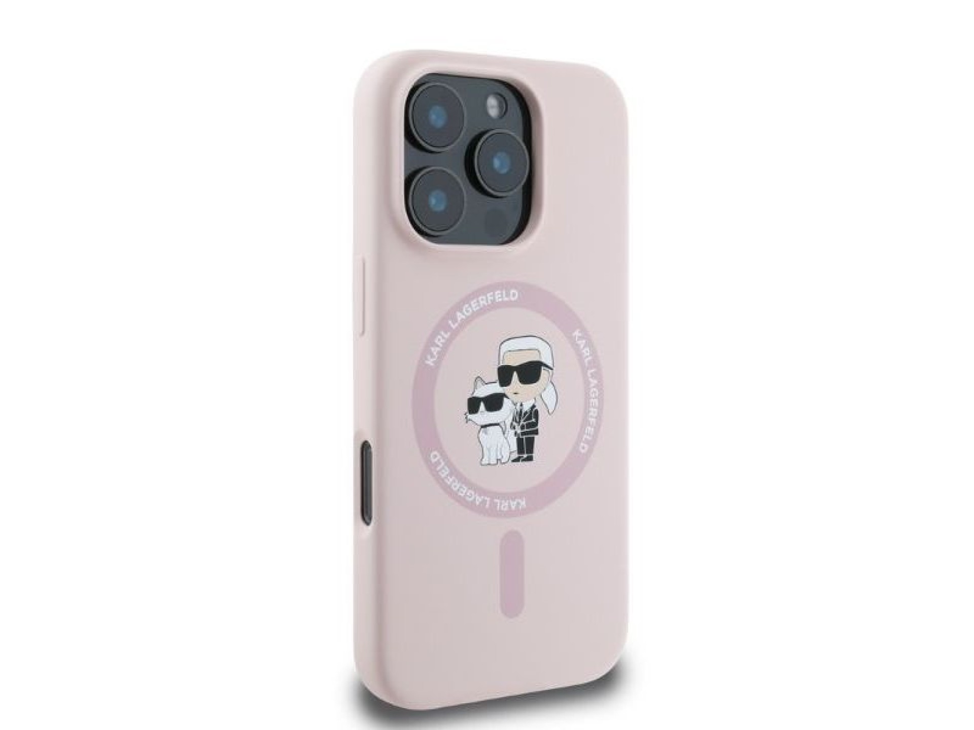 Karl Lagerfeld Silicone Karl&Choupette Heads MagSafe Case for iPhone 16 Pro Max - Pink