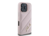 Funda acolchada con la firma de Karl Lagerfeld para iPhone 16 Pro - Rosa Funda acolchada con la firma de Karl Lagerfeld para iPhone 16 Pro - Rosa