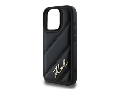 Karl Lagerfeld Quilted Signature iPhone 16 Pro Max Case - Black