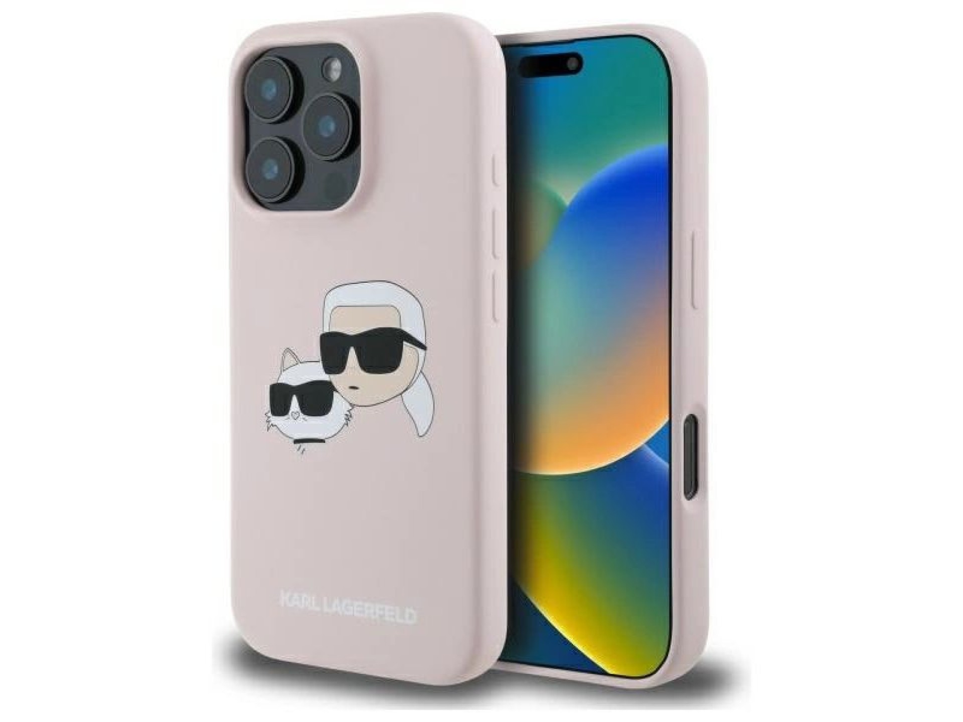 Funda MagSafe de silicona con estampado de cabezas de nauble de Karl Lagerfeld para iPhone 16 Pro Ma