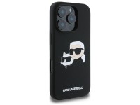 Capa de silicone Karl Lagerfeld com estampa de cabeças e MagSafe para iPhone 16 Pro Max - Preta Capa de silicone Karl Lagerfeld com estampa de cabeças e MagSafe para iPhone 16 Pro Max - Preta