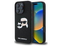 Capa de silicone Karl Lagerfeld com estampa de cabeças e MagSafe para iPhone 16 Pro Max - Preta Capa de silicone Karl Lagerfeld com estampa de cabeças e MagSafe para iPhone 16 Pro Max - Preta