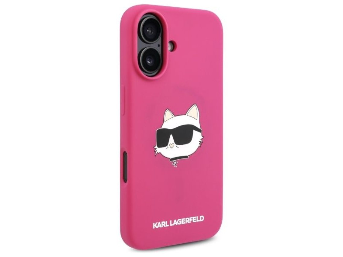 Funda de silicona Karl Lagerfeld con estampado de la cabeza de Choupette para iPhone 16 MagSafe - Fu