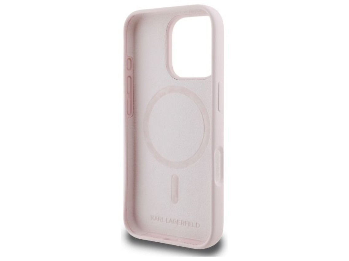 Funda MagSafe de silicona con estampado de cabezas de nauble de Karl Lagerfeld para iPhone 16 Pro Ma
