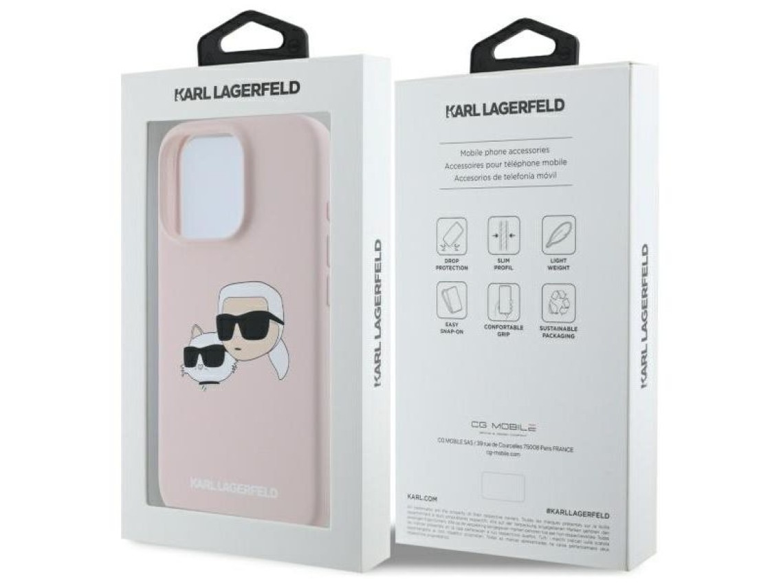 Funda MagSafe de silicona con estampado de cabezas de nauble de Karl Lagerfeld para iPhone 16 Pro Ma