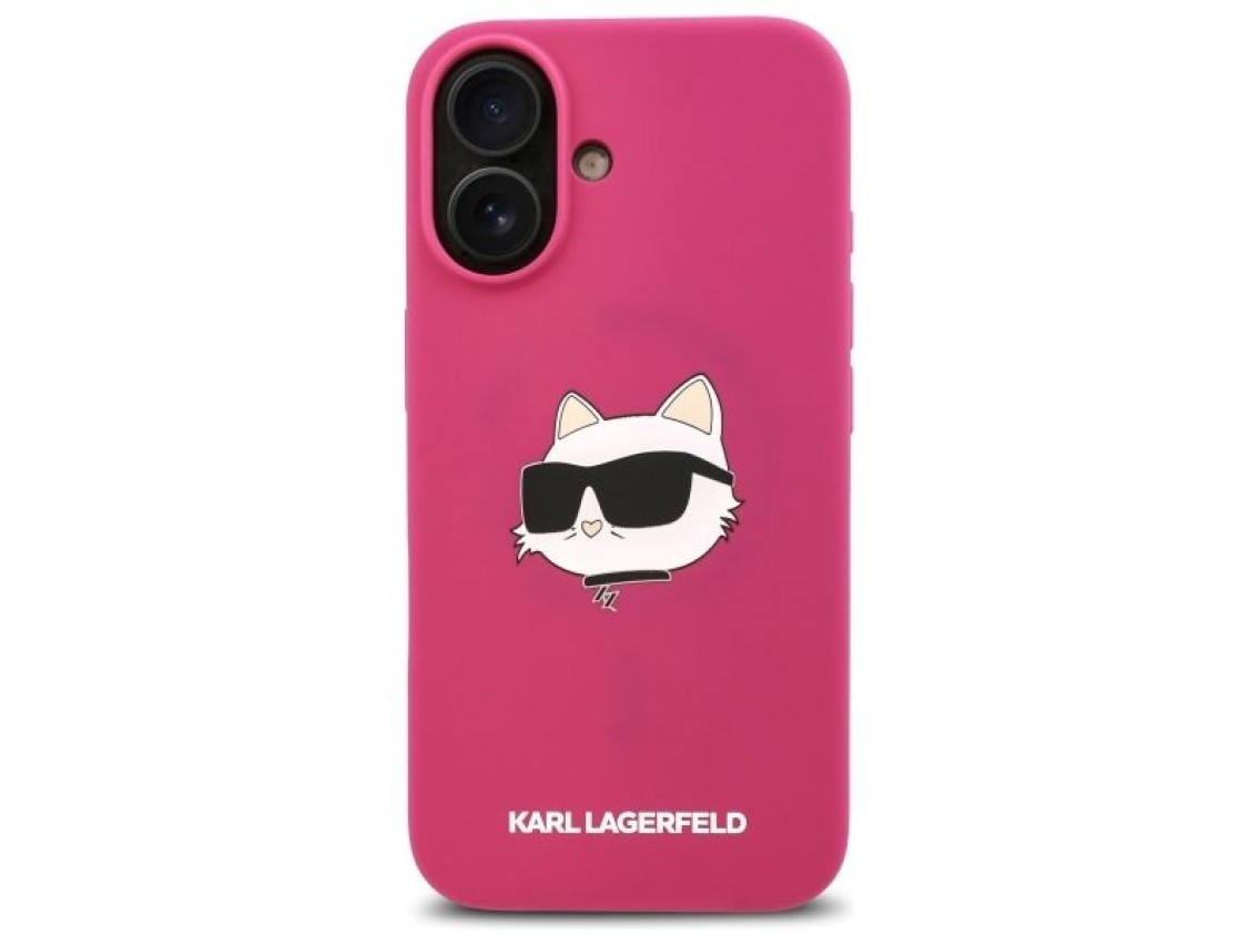 Funda de silicona Karl Lagerfeld con estampado de la cabeza de Choupette para iPhone 16 MagSafe - Fu