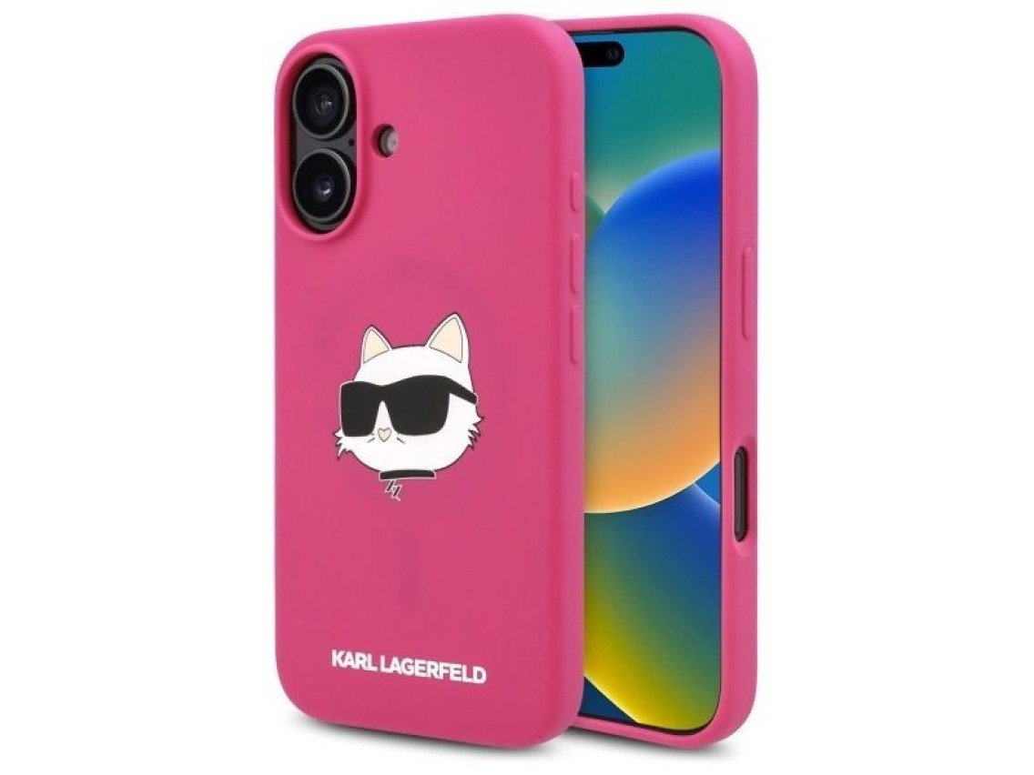 Funda de silicona Karl Lagerfeld con estampado de la cabeza de Choupette para iPhone 16 MagSafe - Fu