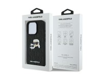 Karl Lagerfeld Monogram Karl & Choupette Head Pin iPhone 16 Pro Case - Black Karl Lagerfeld Monogram Karl & Choupette Head Pin iPhone 16 Pro Case - Black