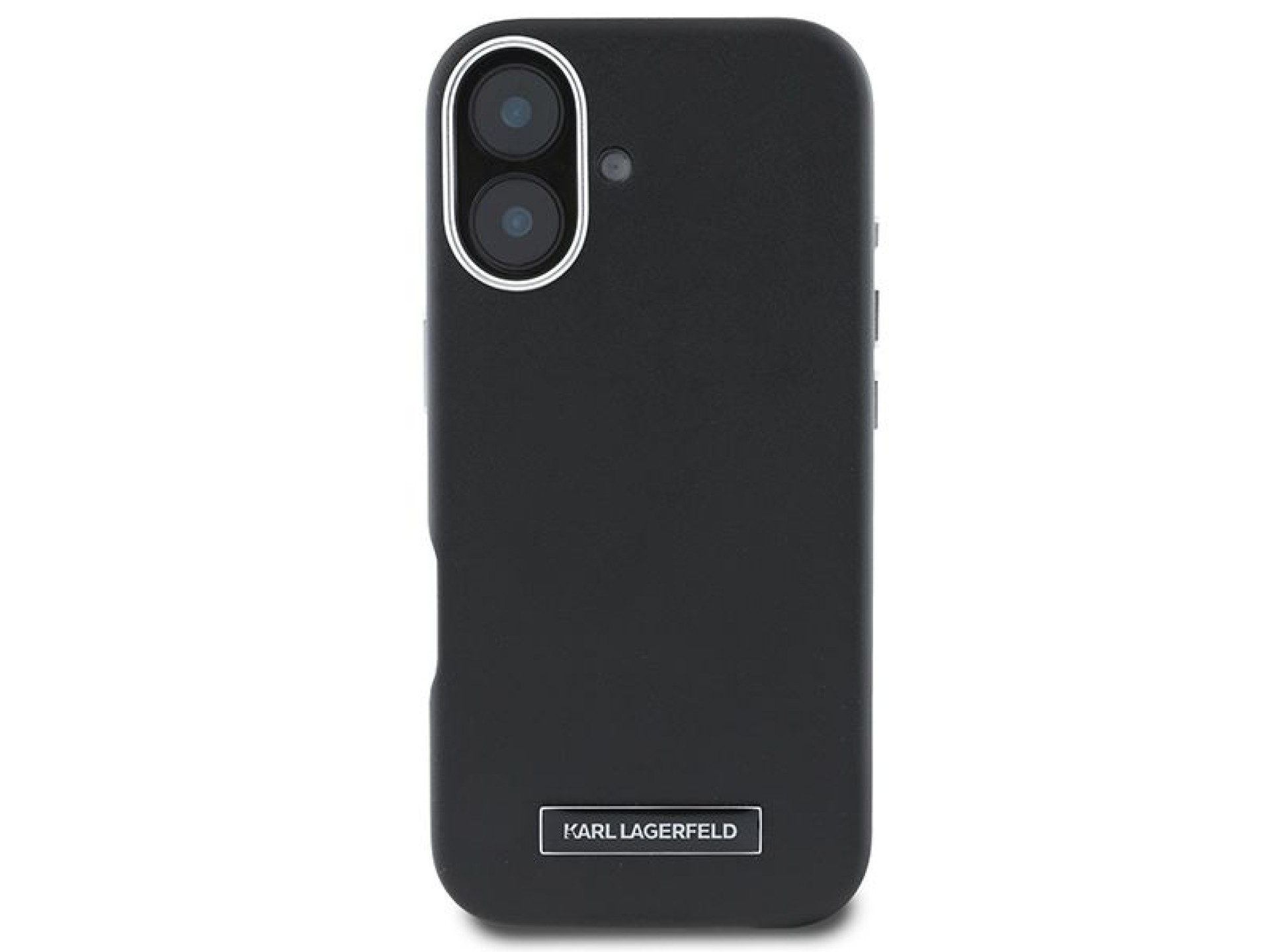 Capa MagSafe Karl Lagerfeld FW com placa de metal para iPhone 16 Plus - Preta