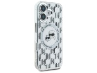 Capa MagSafe para iPhone 16 com monograma Karl Lagerfeld IML e cabeça de Karl & Choupette - Transpar Capa MagSafe para iPhone 16 com monograma Karl Lagerfeld IML e cabeça de Karl & Choupette - Transpar