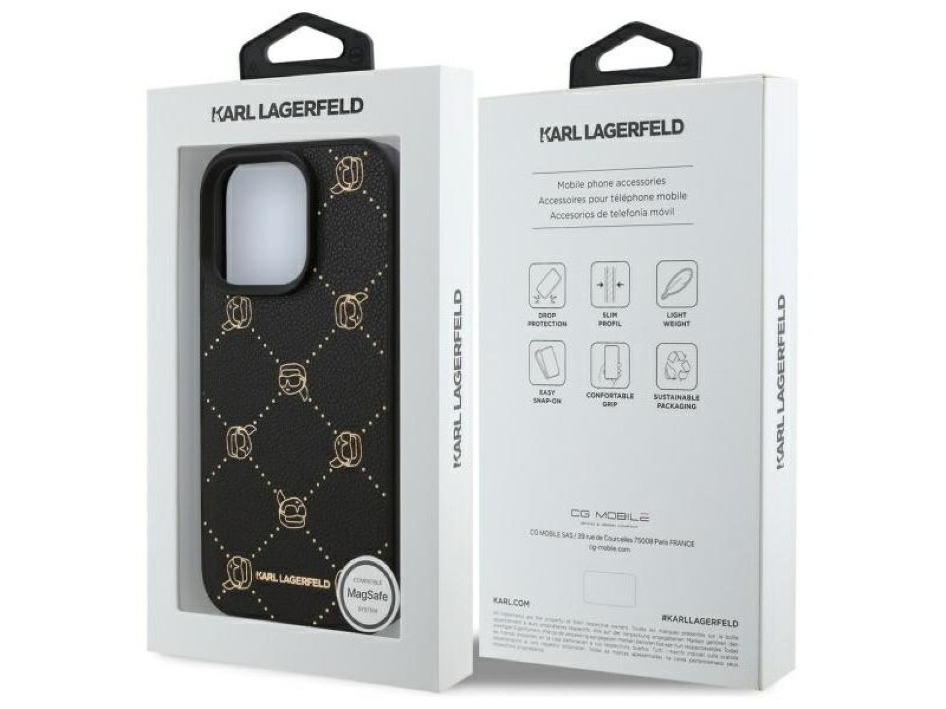 Capa Karl Lagerfeld Magsafe Karl Head para iPhone 16 Pro Max - Preta