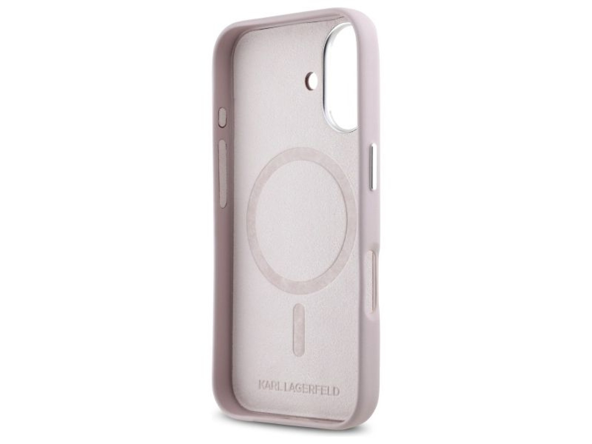 Funda Karl Lagerfeld FW Metal Plate MagSafe para iPhone 16 - Rosa