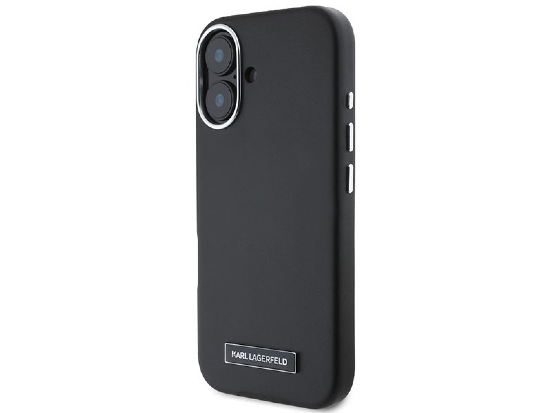 Capa MagSafe Karl Lagerfeld FW com placa de metal para iPhone 16 Plus - Preta