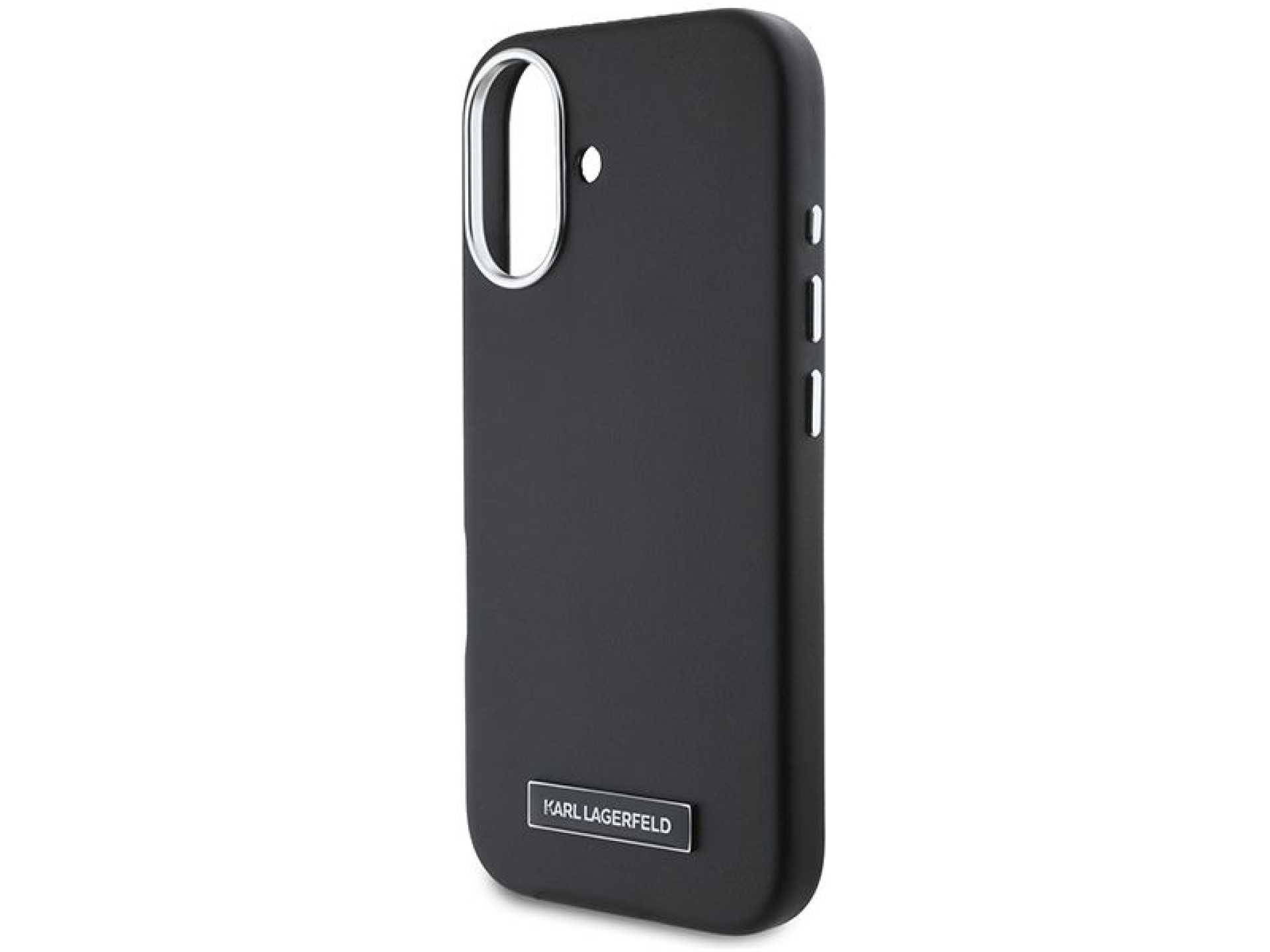 Capa MagSafe Karl Lagerfeld FW com placa de metal para iPhone 16 Plus - Preta