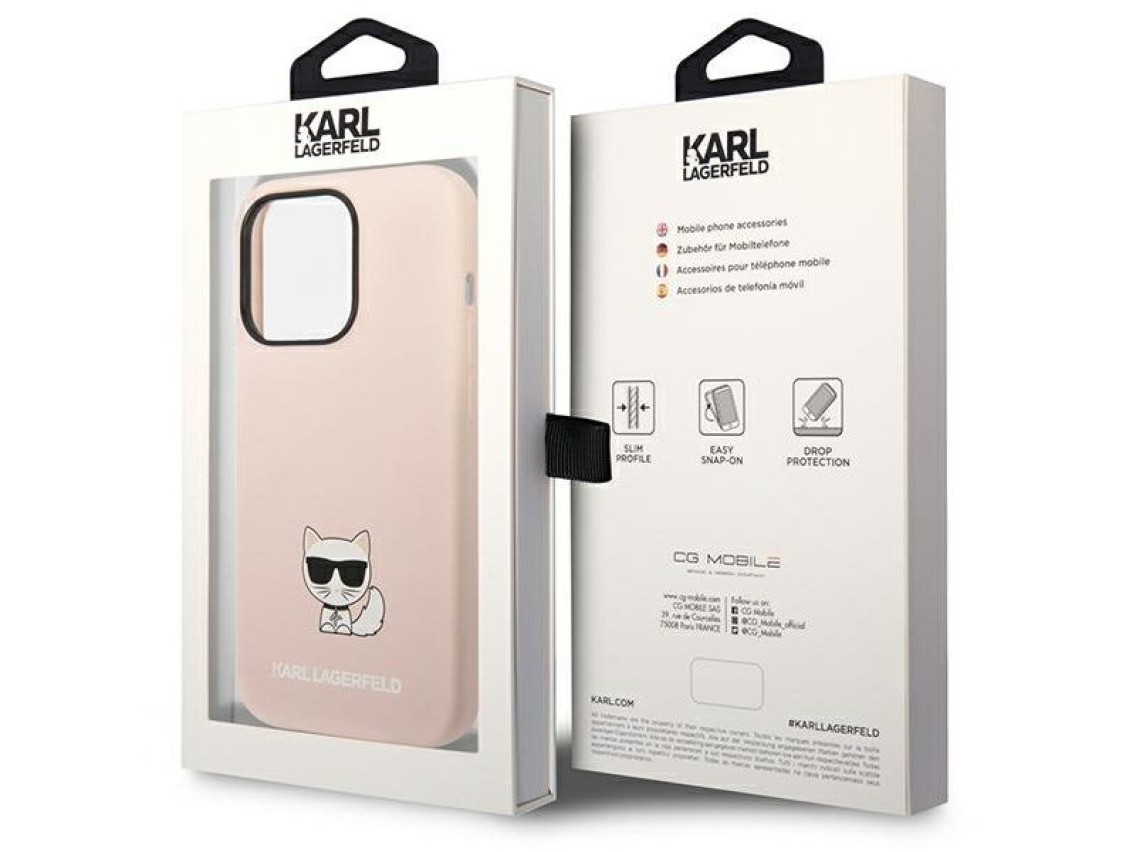 Karl Lagerfeld KLHCP14XSLCTPI Capa rígida rosa claro / Corpo em silicone rosa claro Choupette