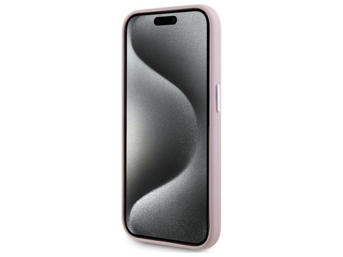 Funda Karl Lagerfeld FW Metal Plate MagSafe para iPhone 15 Pro Max - Rosa