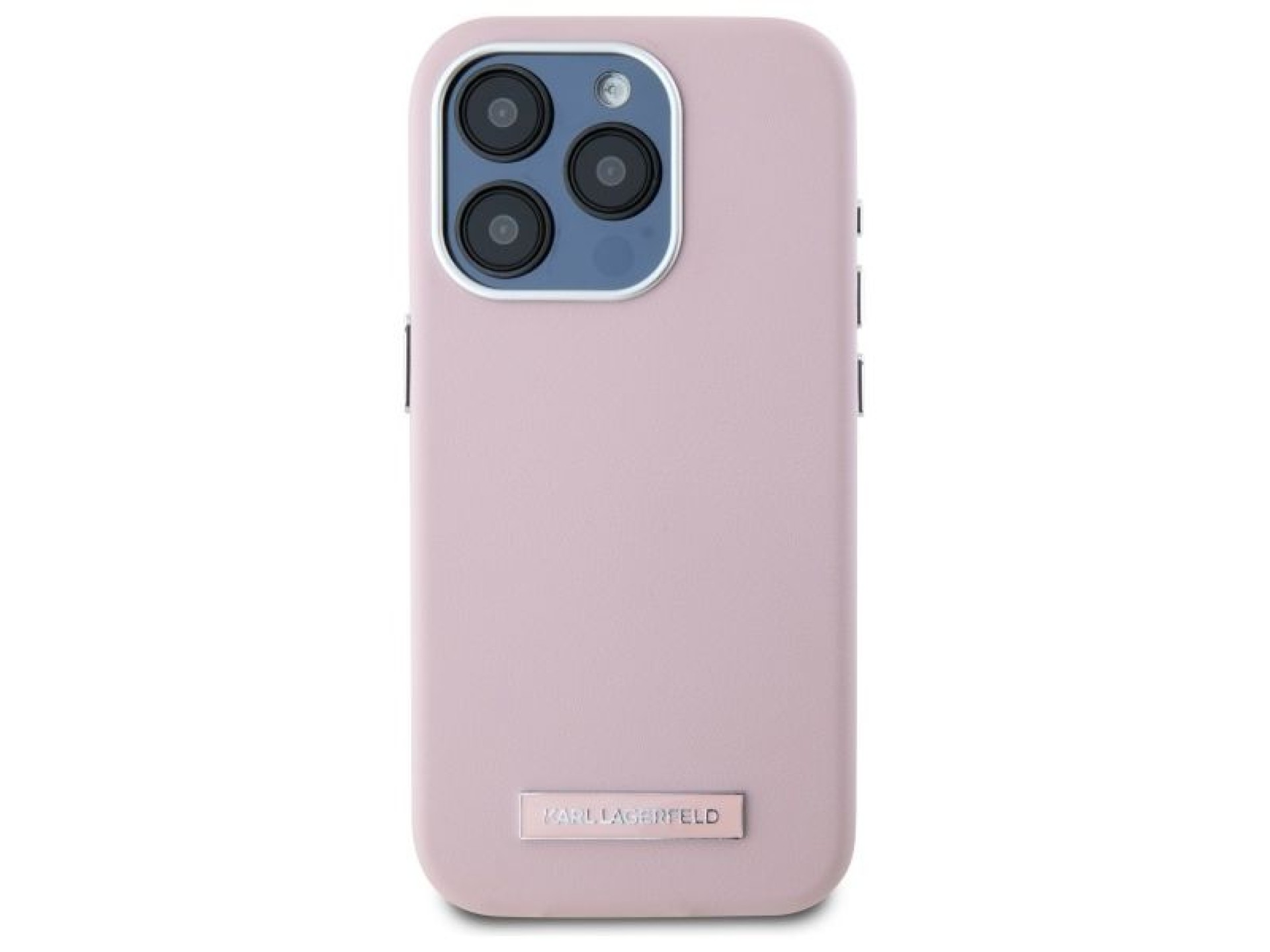 Capa Karl Lagerfeld FW Metal Plate MagSafe para iPhone 15 Pro - Rosa