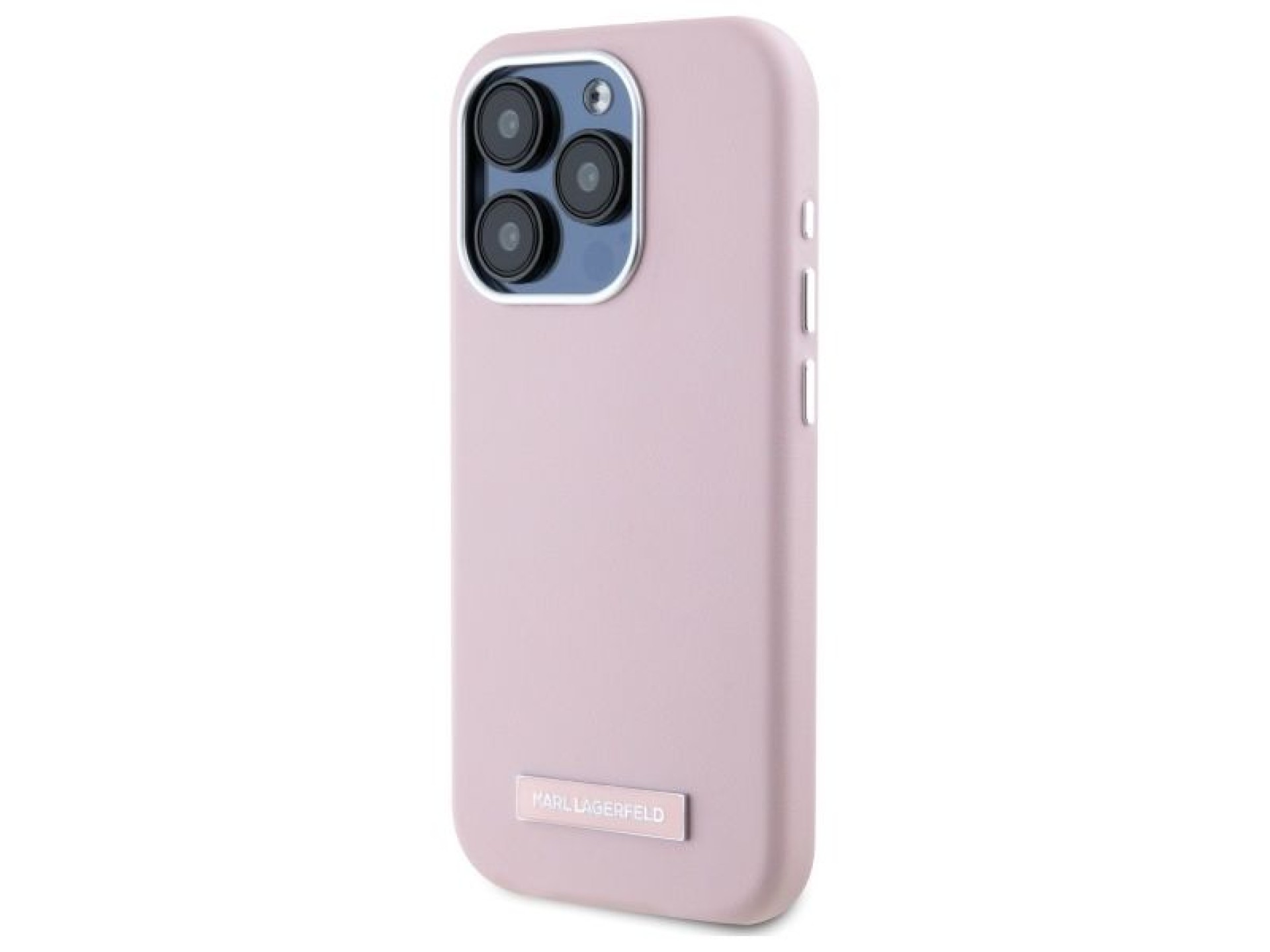 Funda Karl Lagerfeld FW Metal Plate MagSafe para iPhone 15 Pro Max - Rosa