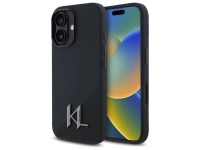 Capa para iPhone 16 com MagSafe, inicial metálica e sombra de silicone Karl Lagerfeld - Preta Capa para iPhone 16 com MagSafe, inicial metálica e sombra de silicone Karl Lagerfeld - Preta