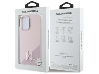 Funda Karl Lagerfeld de silicona Shadow Metal Initial MagSafe para iPhone 16 - Rosa Funda Karl Lagerfeld de silicona Shadow Metal Initial MagSafe para iPhone 16 - Rosa