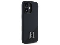 Capa para iPhone 16 com MagSafe, inicial metálica e sombra de silicone Karl Lagerfeld - Preta Capa para iPhone 16 com MagSafe, inicial metálica e sombra de silicone Karl Lagerfeld - Preta