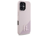 Funda Karl Lagerfeld de silicona Shadow Metal Initial MagSafe para iPhone 16 - Rosa Funda Karl Lagerfeld de silicona Shadow Metal Initial MagSafe para iPhone 16 - Rosa